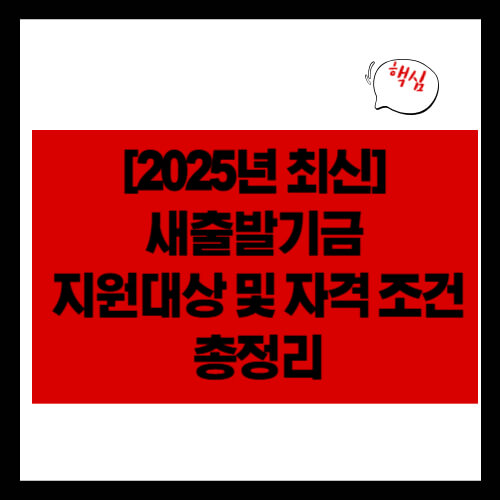 [2025년 최신] 새출발기금 지원대상 및 자격 조건 총정리