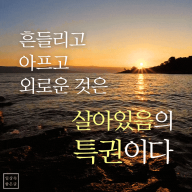 살아있음의 특권 명언 이미지 - 흔들리고 아픈 것은 삶의 증거