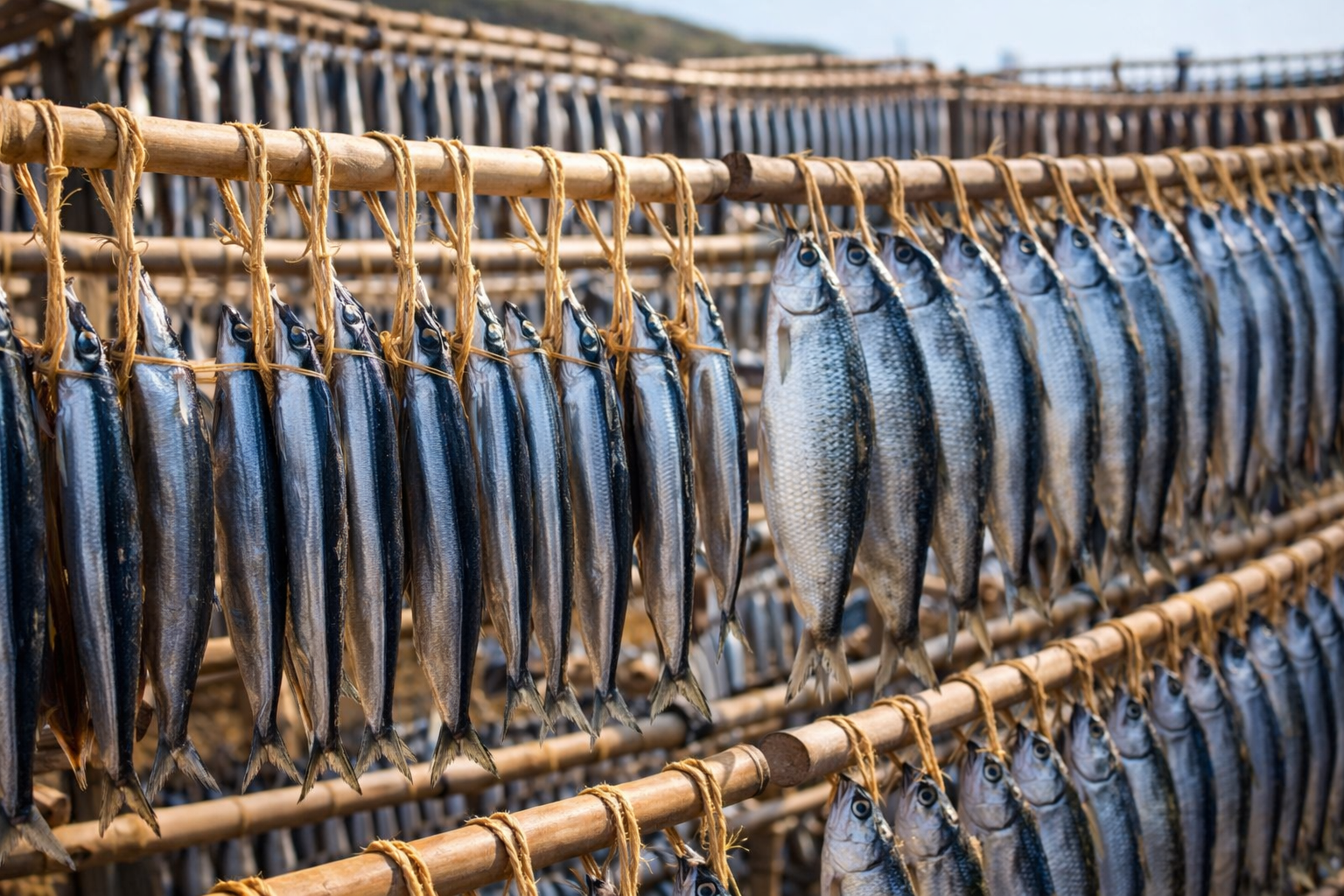 꽁치와 청어 말리는 덕장