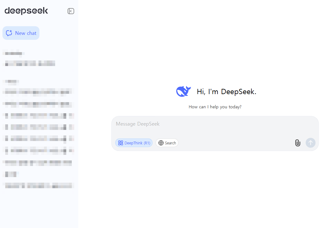 deepseek 로그인 후 초기화면
