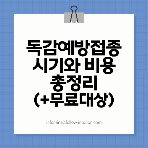 독감예방접종 시기와 비용 총정리(+무료대상날짜)