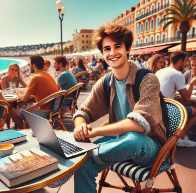 프랑스 니스에서 어학연수하는 모습