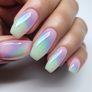 오로라 디자인의 그라데이션 네일아트