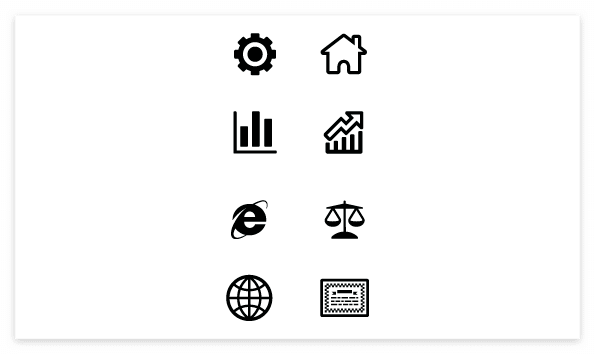 Free Icon vector source : Gear, Engine, House, Home, Graph, Internet Explorer