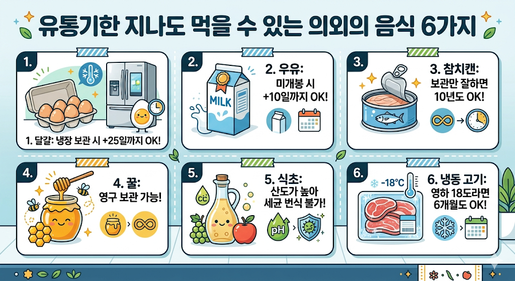 유통기한 지나도 먹을 수 있는 의외의 음식 6가지