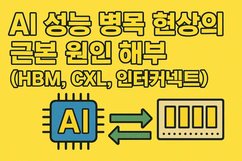 AI 반도체 HBM, CXL, NVLink 인터커넥트가 연결된 통합 아키텍처 및 칩렛 구조
