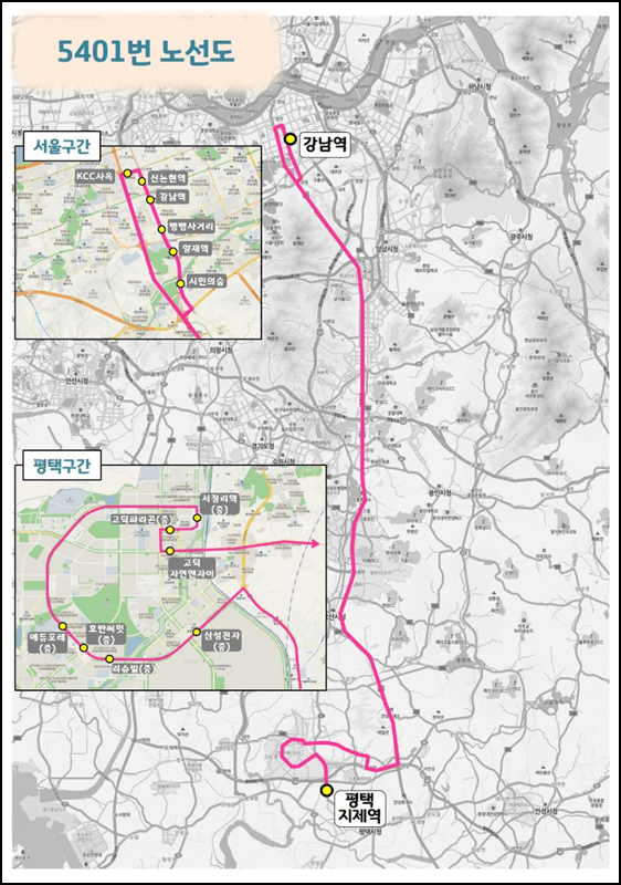 평택버스 노선도 안내