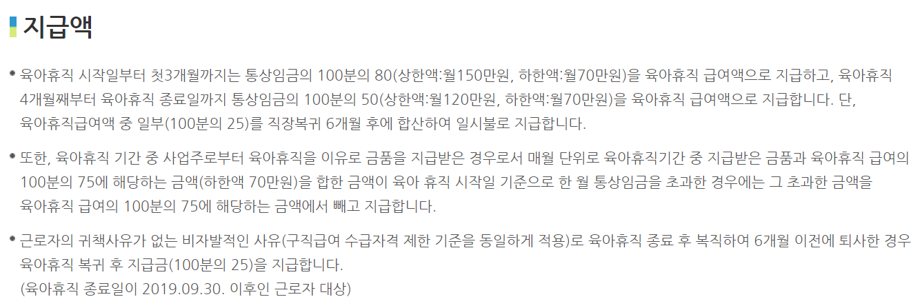 육아휴직 급여