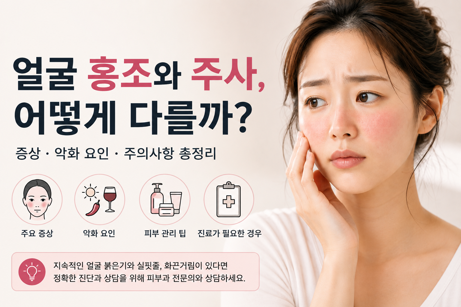 얼굴 홍조와 주사, 어떻게 다를까?
