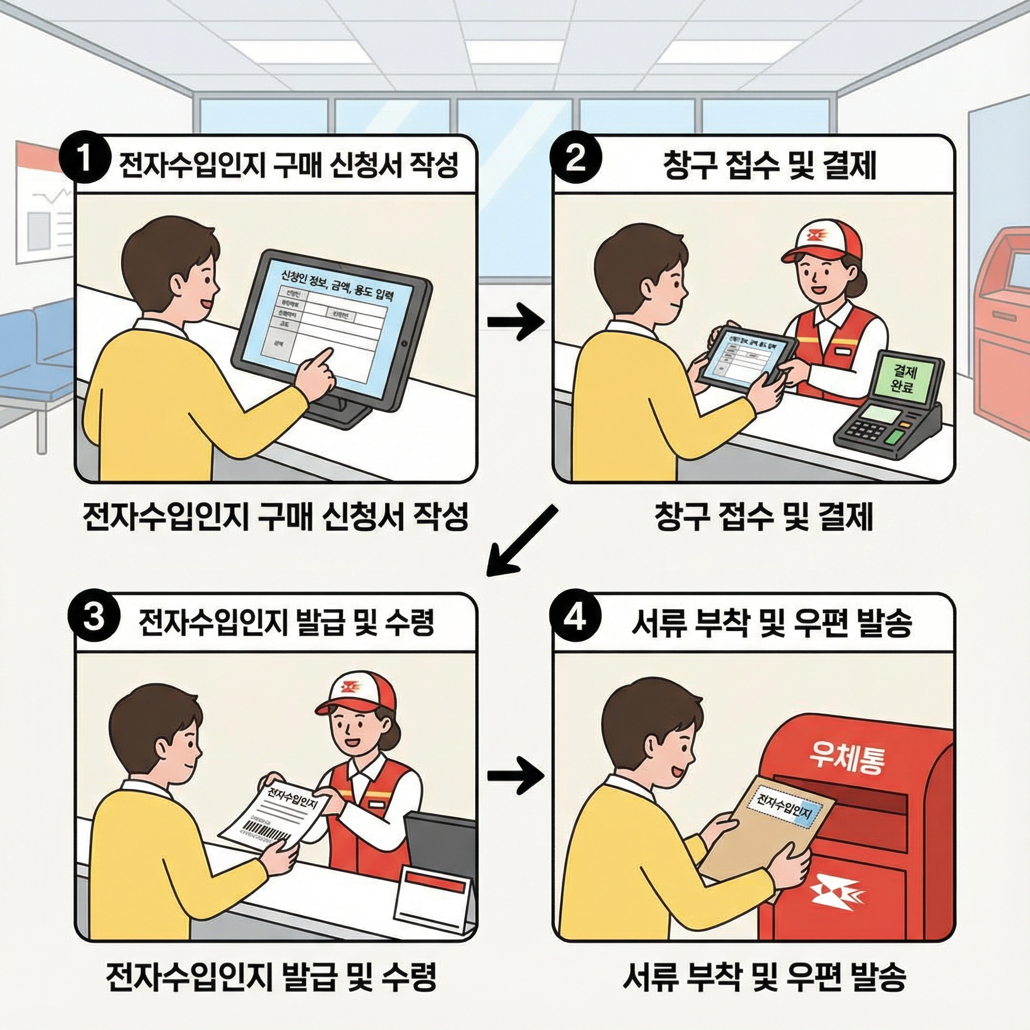 우체국 전자수입인지 방문구입 및 인터넷결제 취소환불 방법