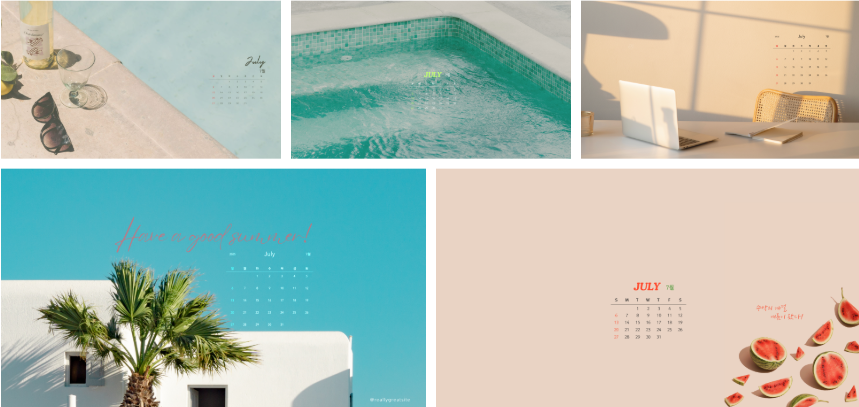 7월 달력 배경화면 프린트 무료다운 PC 스마트폰 바탕화면 플래너 2025 1