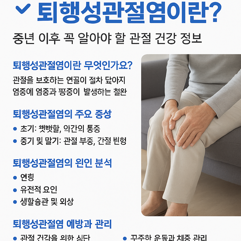 퇴행성관절염이란? 중년 이후 꼭 알아야 할 관절 건강 정보