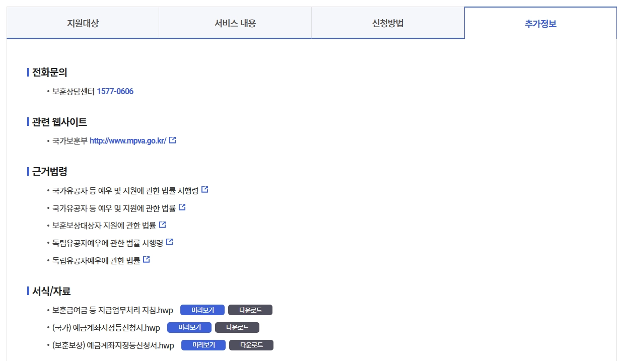 독립유공자 보훈보상대상자 보상금 자격확인방법
