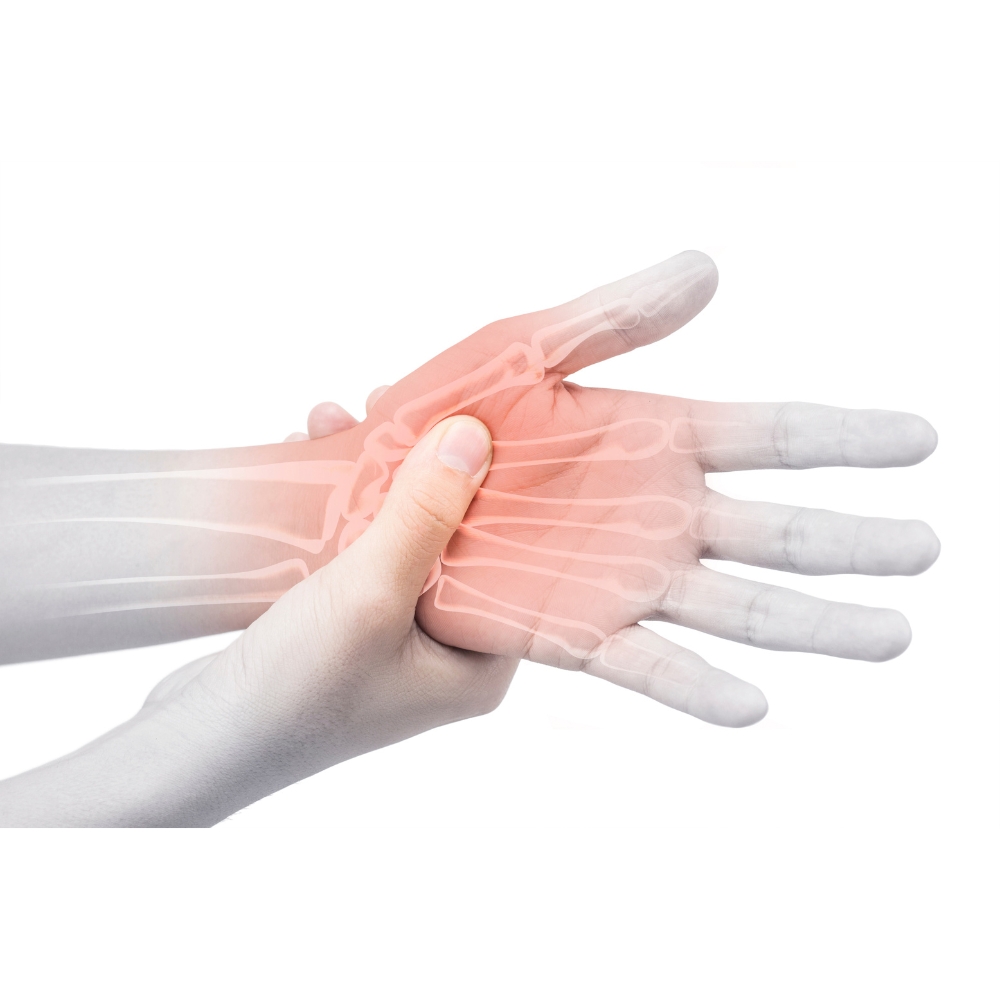 시니어 뼈 건강을 위한 손목 통증 완화 이미지 - 골다공증 예방과 관절 건강 관리 via canva