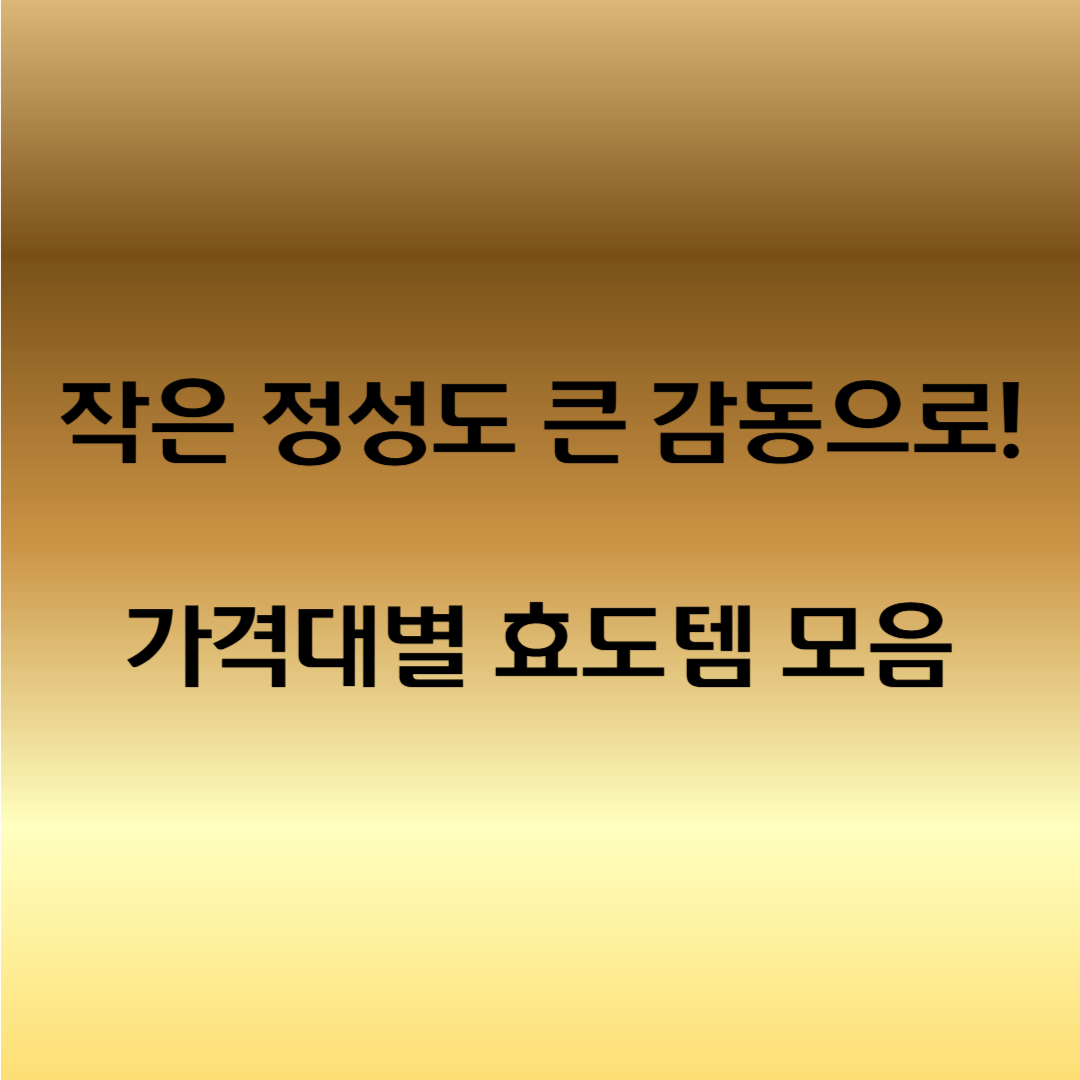 부모님 효도선물 가격대별 추천