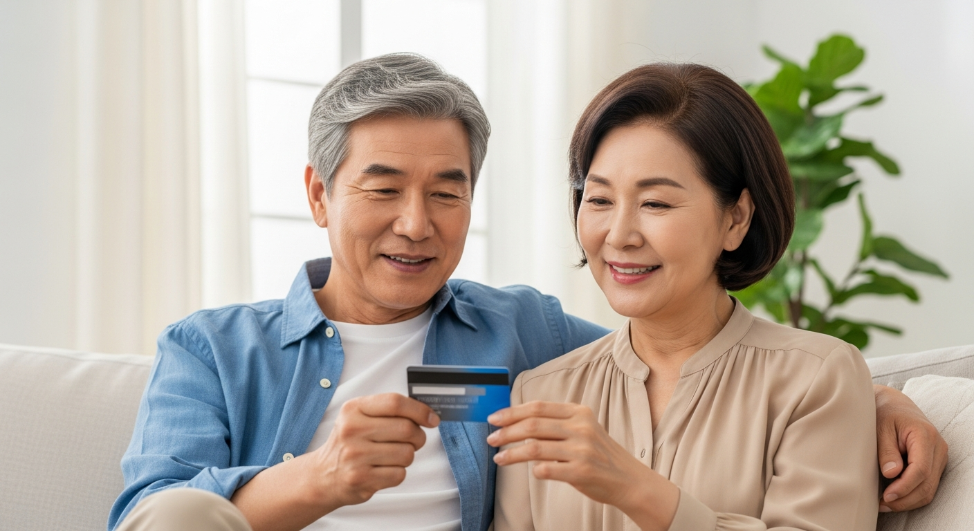 스마트폰 화면에 표시된 통신비 청구서와 함께 SKT 통신비 할인카드를 들고 있는 손. 통신비 절약의 중요성을 보여주는 이미지.