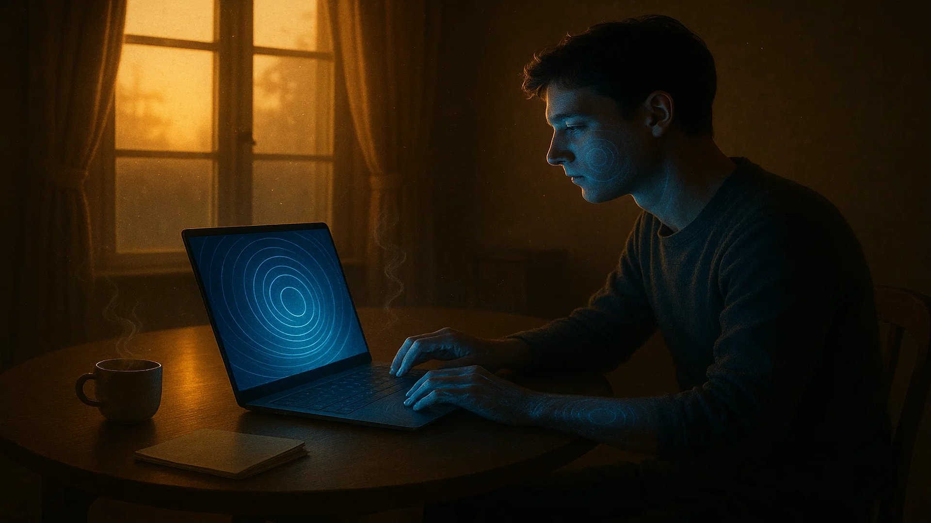 프리랜서가 노트북으로 시간을 추적하고 있는 모습을 보여주는 이미지