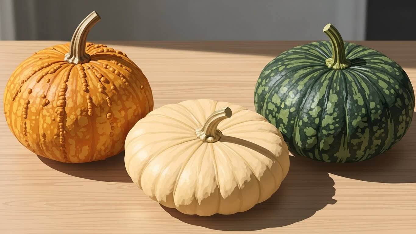 국내산 호박 종류 (밤호박, 맷돌호박, 청둥호박)