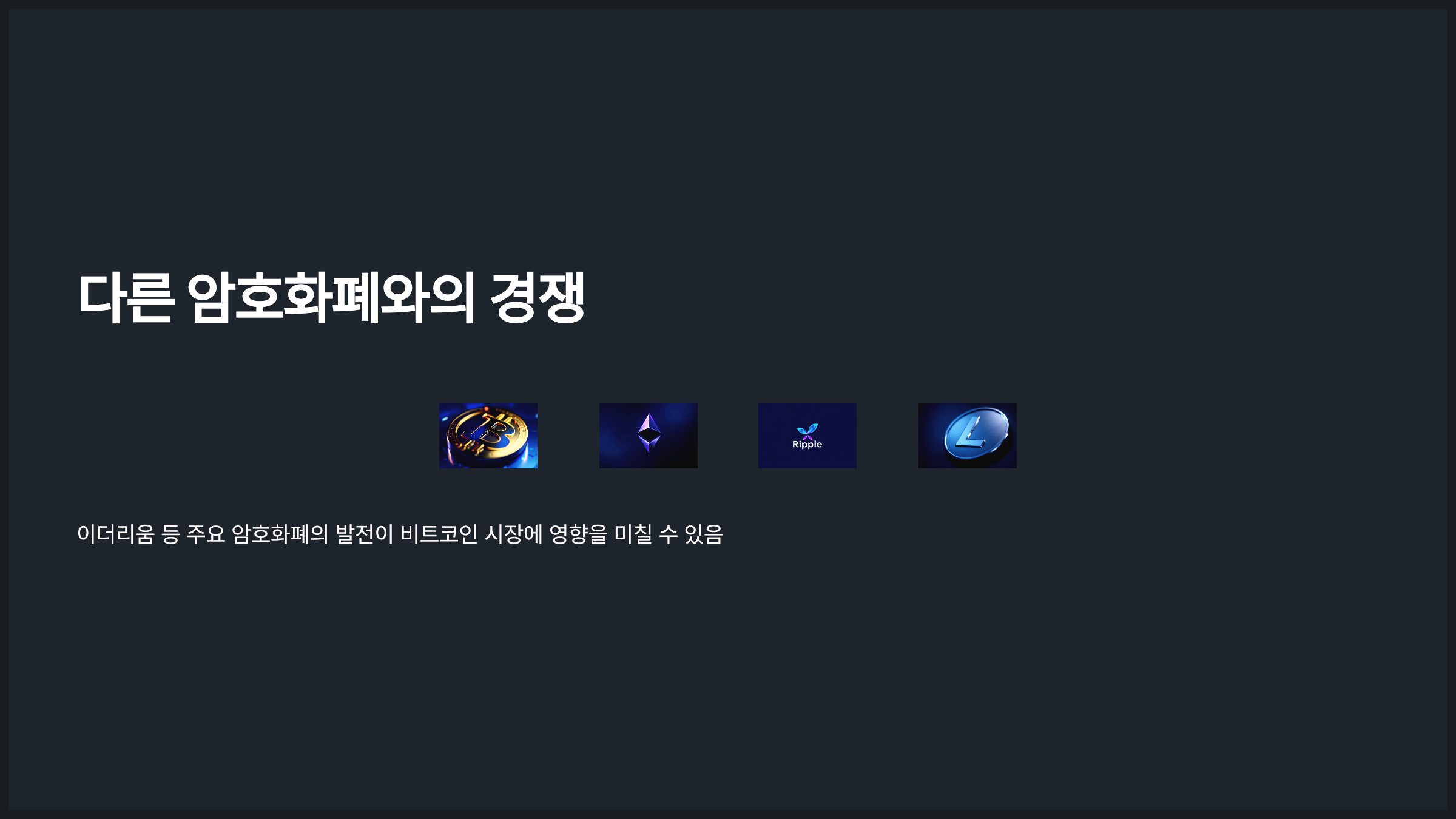 다른 암호화폐와의 경쟁