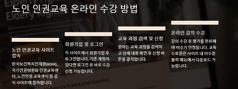 노인 인권교육 수강신청 방법