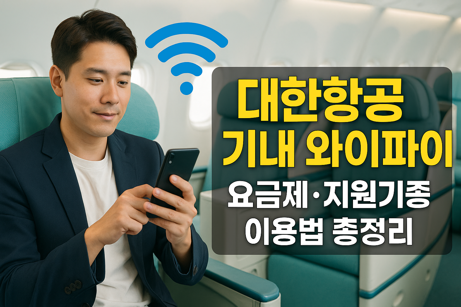 대한항공 기내 와이파이 안내 이미지