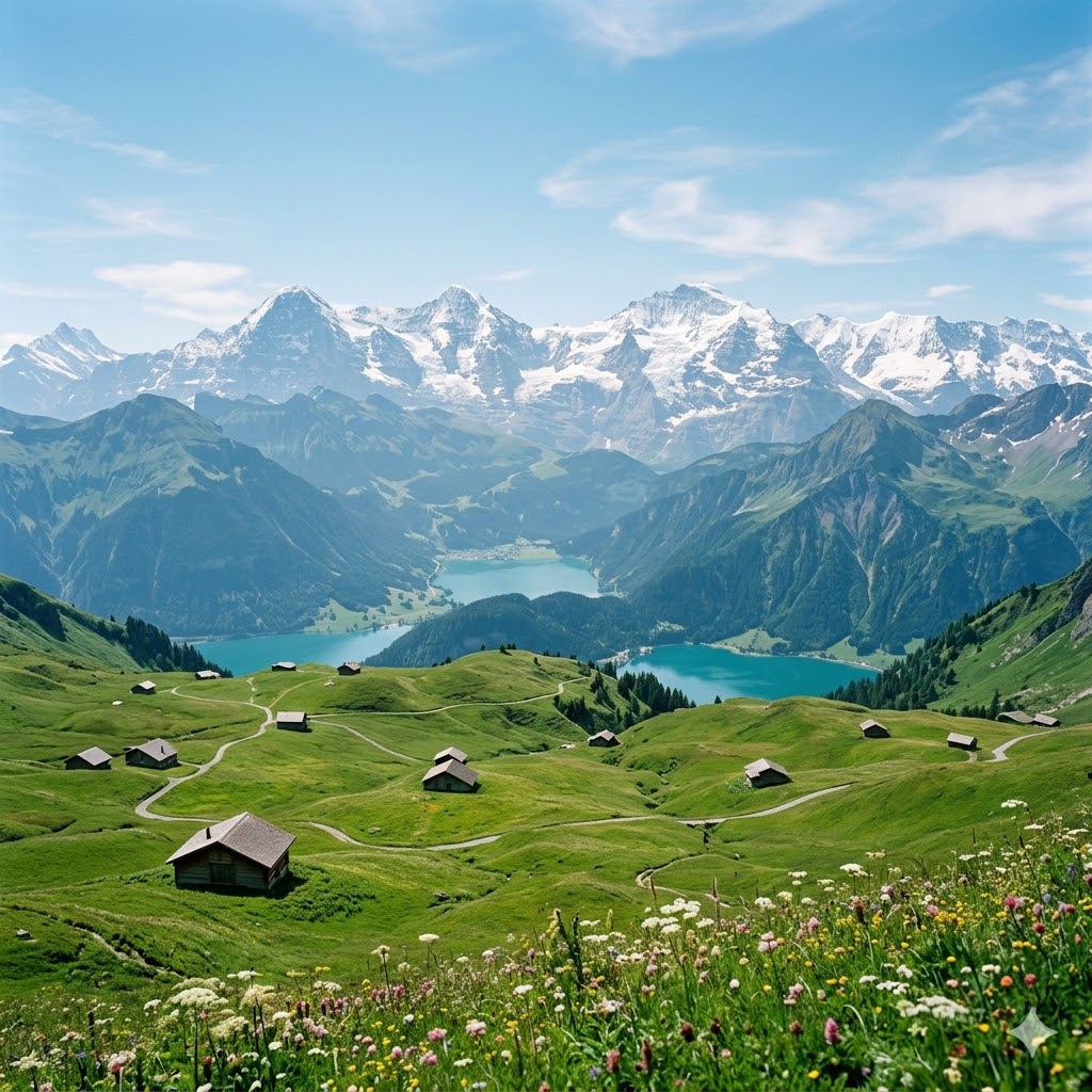 A serene, pristine photograph of the Swiss Alps, symbolizing untouched natural peace, stability, and enduring integrity of Swiss-style wealth management.