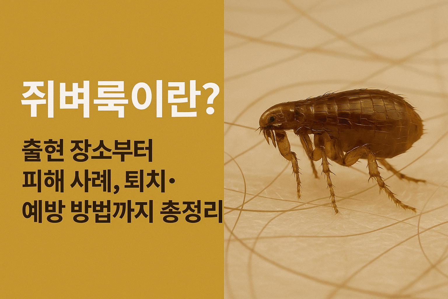 쥐벼룩 출현 장소부터 피해 사례, 퇴치, 예방 방법까지 총정리