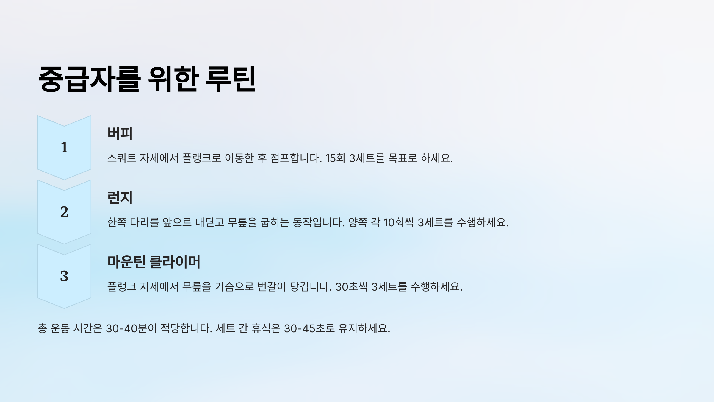 홈트레이닝 루틴