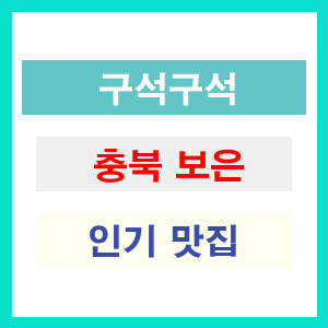 충북 보은 인기 맛집 업소