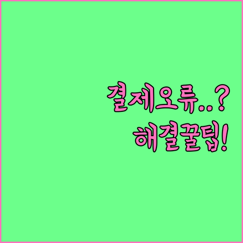 번개장터 결제 오류 자가 진단 및 해..