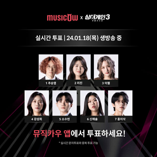 싱어게인 최종 7인 프로필