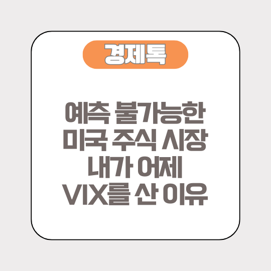 예측 불가능한 미국 주식 시장, 내가 어제 VIX를 산 이유