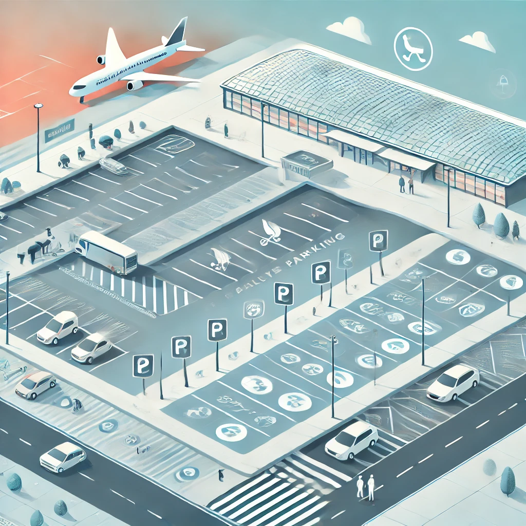 공항 가족 배려 주차구역과 접근성이 좋은 주차장 모습