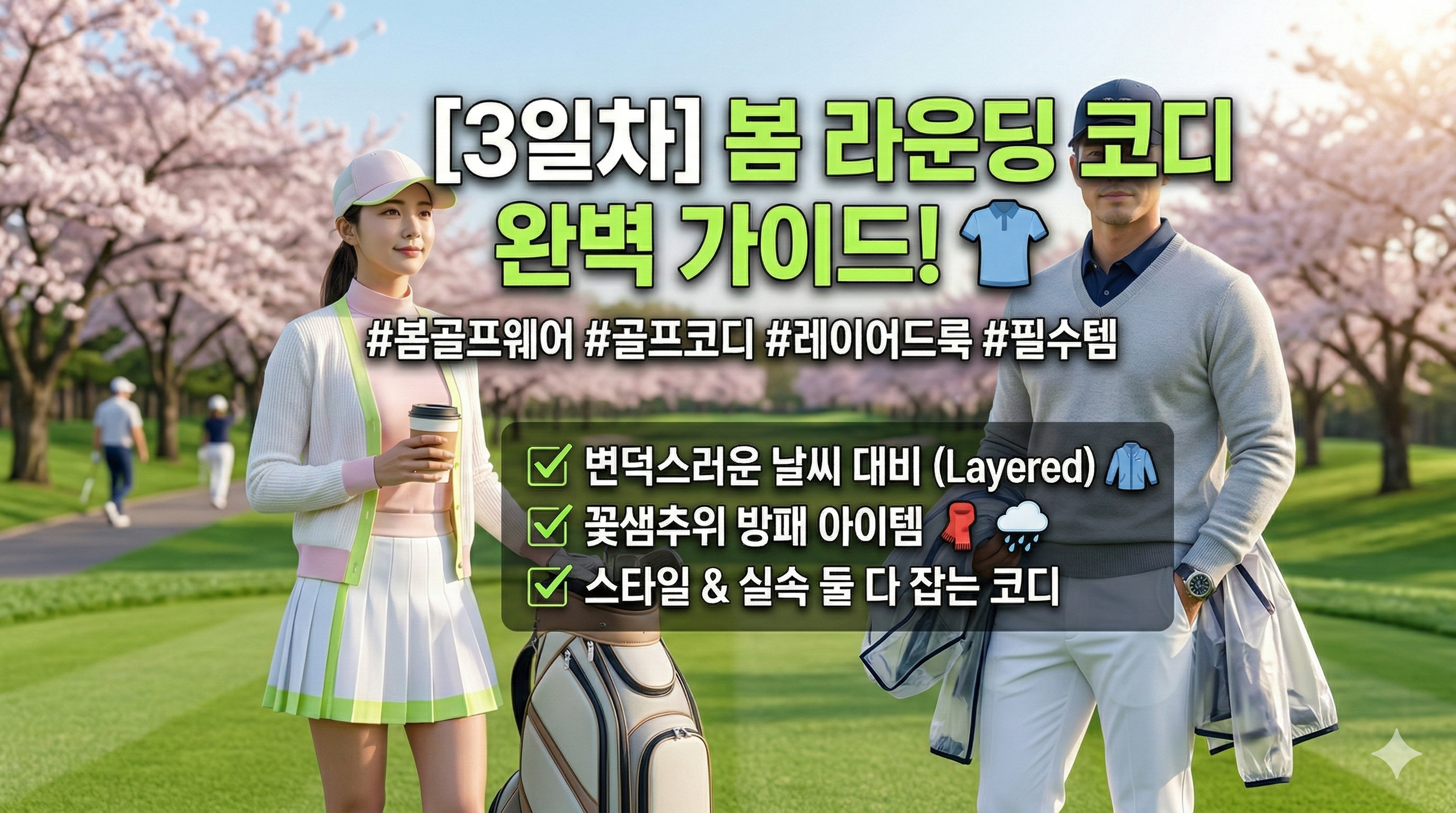 [3일차] 봄 라운딩 코디 전략! 변덕스러운 날씨 대비 필수템 리스트 👕