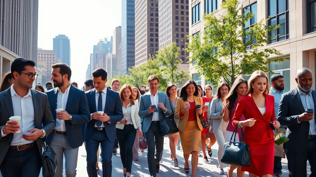 출근하는 직장인 사진