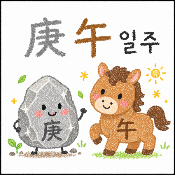 경오일주 경금과 오화 조합