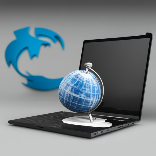 노트북 위의 지구본(온라인으로 전세계 해외 주식 투자)