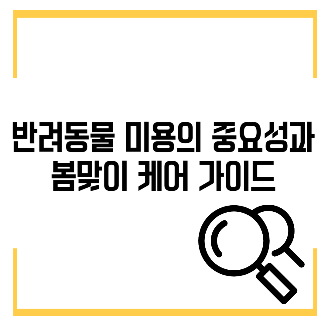 반려동물 미용의 중요성과 봄맞이 케어 가이드