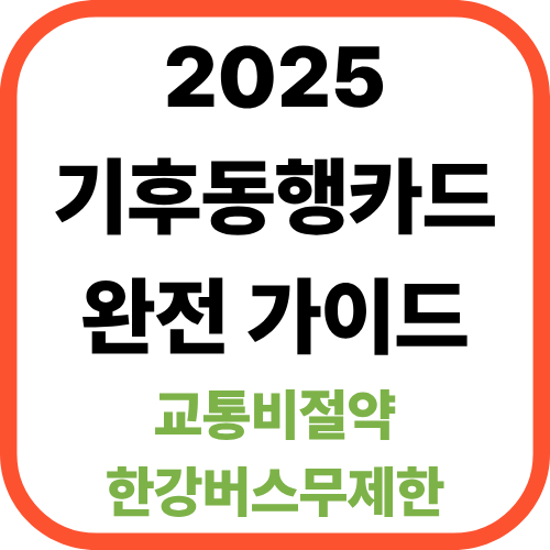 2025년 기후동행카드 완전 가이드