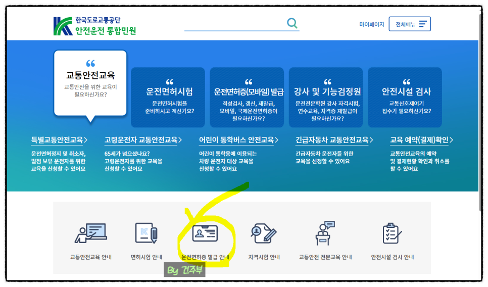 한국도로교통공단홈페이지/운전면허증 발급 안내
(글 그림 : 건주부, 그림 출처 : 한국도로교통공단)