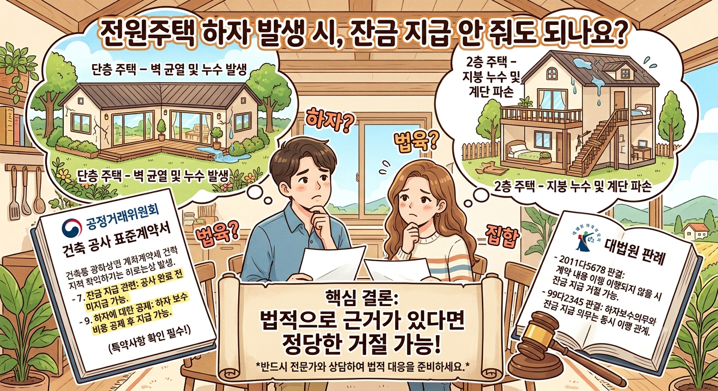 전원주택 하자보수 (하자담보책임, 잔금전략, 대법원판례)