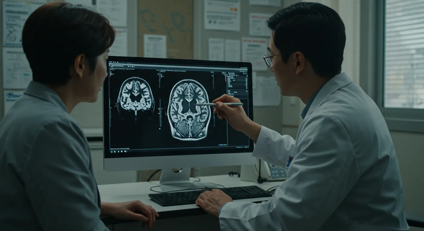 뇌전증 증상에 대해 신경과 전문의와 상담하며 정확한 진단을 받고 있는 환자의 모습