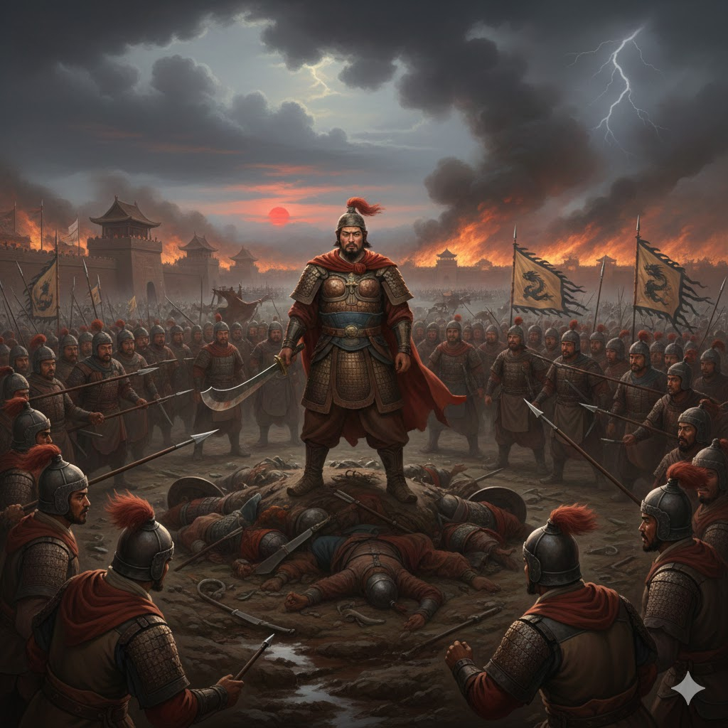 해하 전투에서 포위된 항우의 최후를 상징적으로 그린 장면