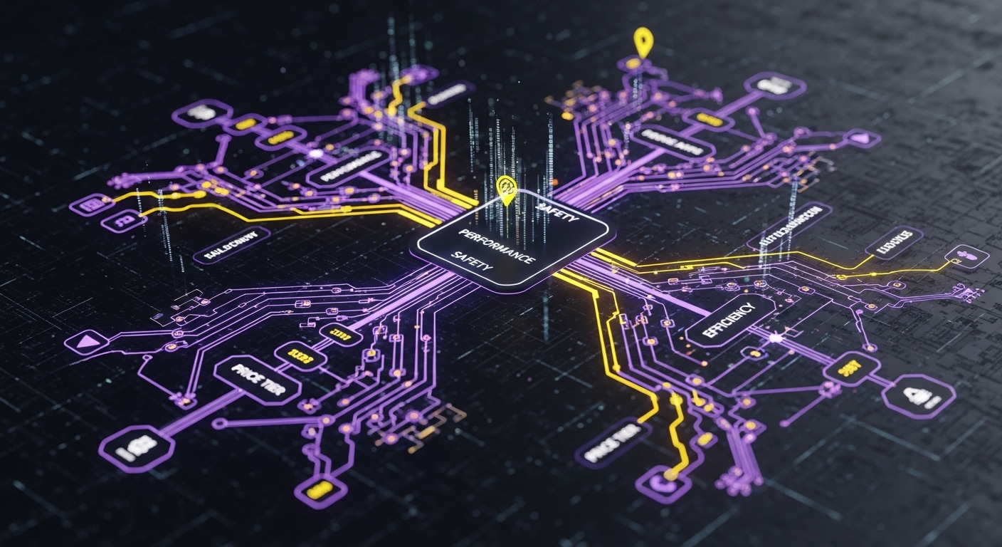 2025년 친환경차 보조금의 복잡하고 세분화된 지급 기준을 시각적으로 표현한 디지털 차트 이미지.