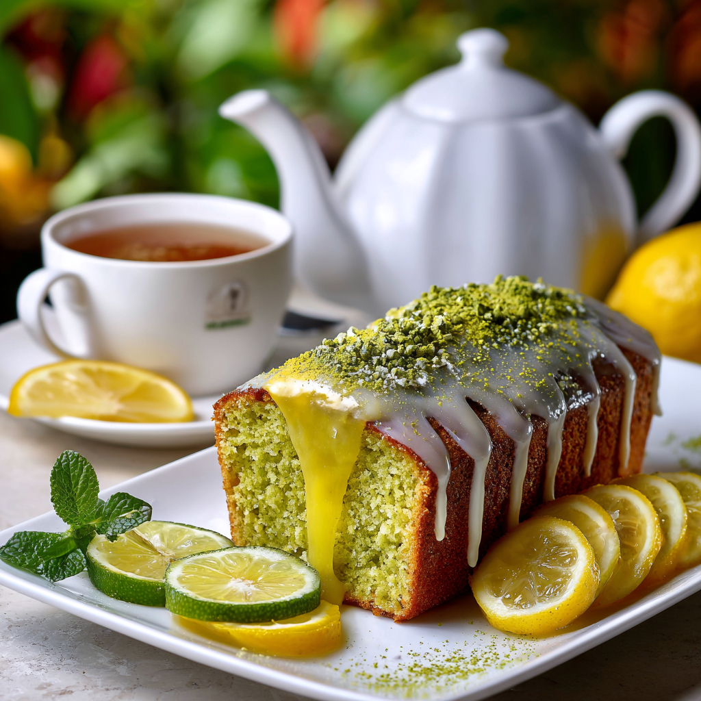 말차 레몬 케이크