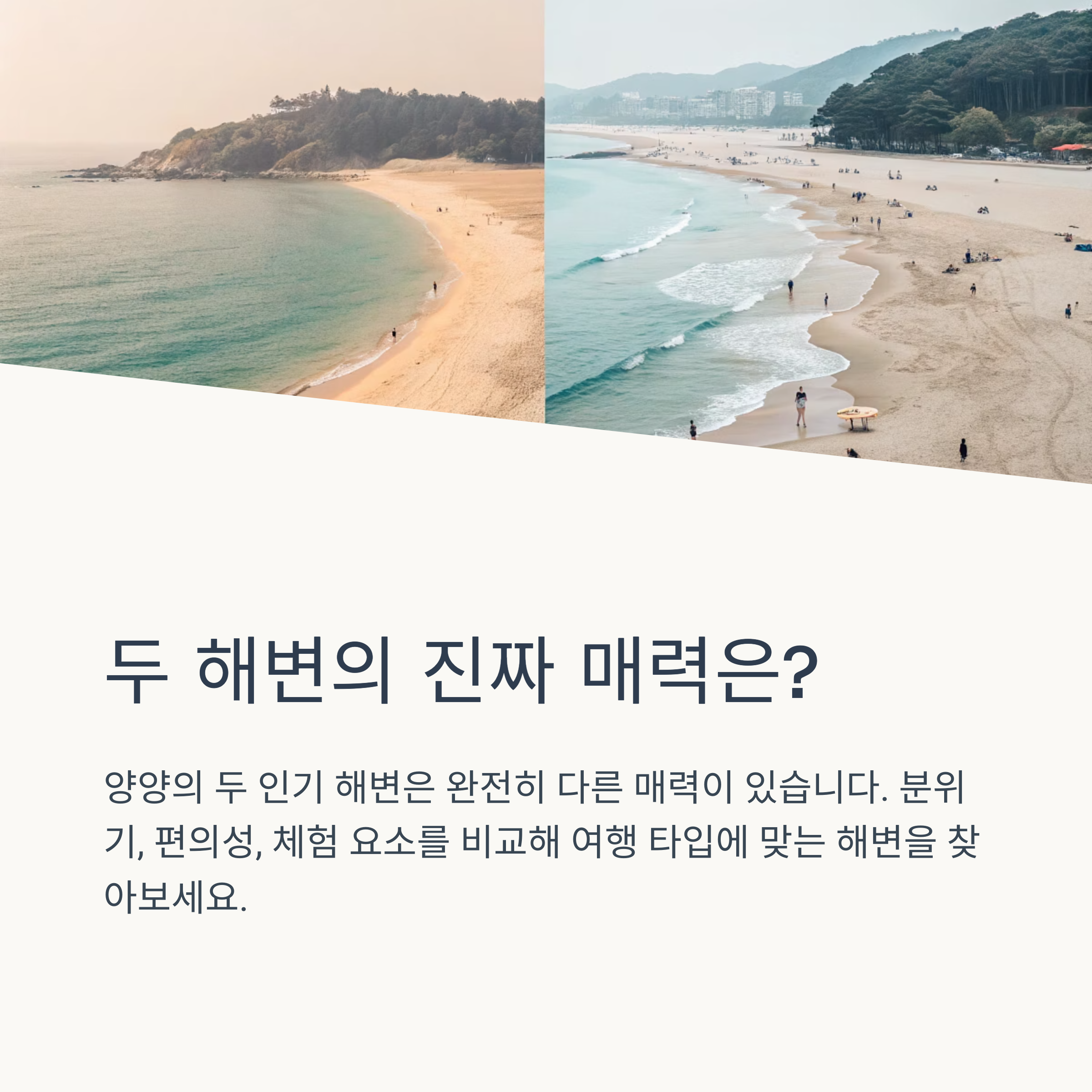 두 해변의 진짜 매력은?