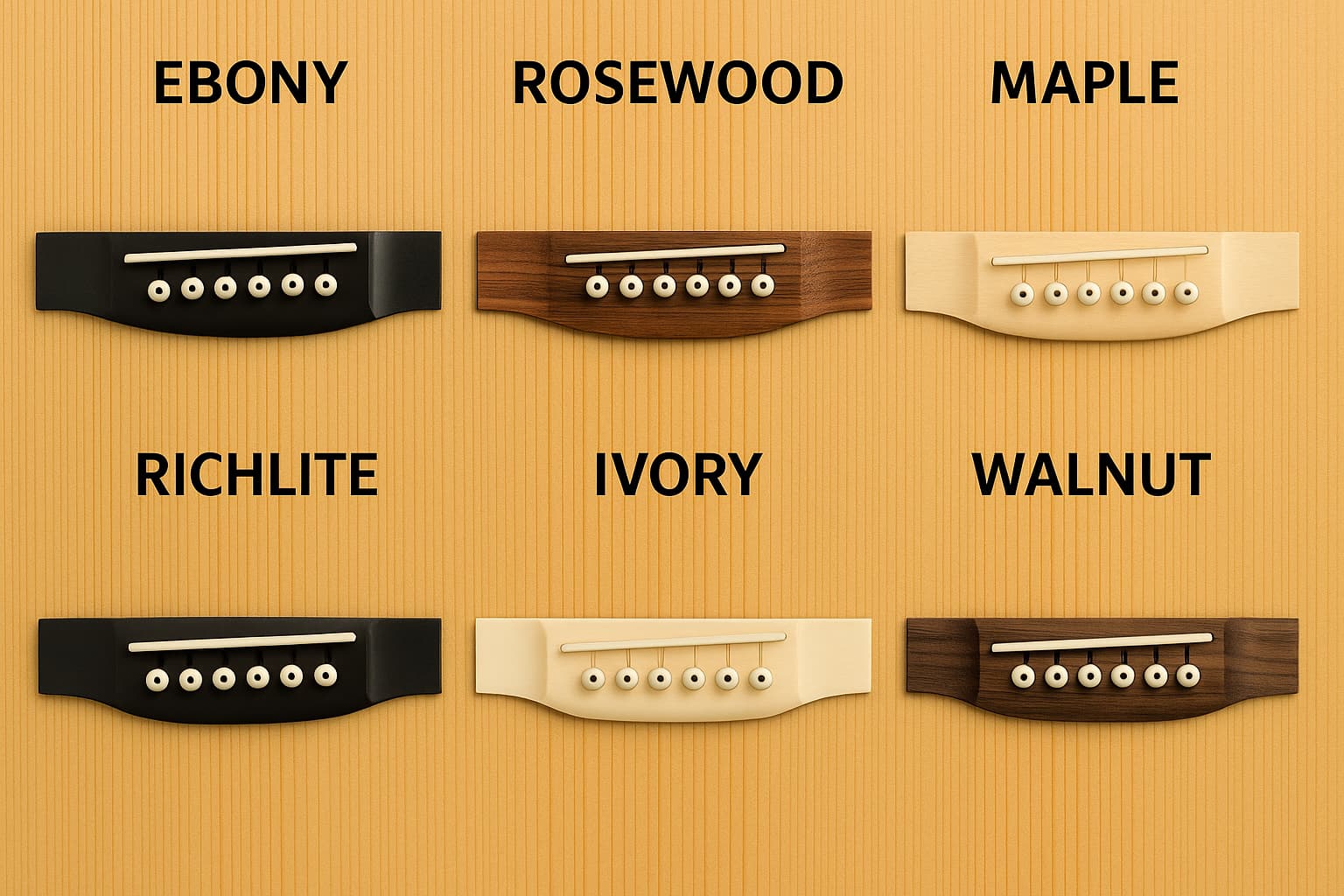 어쿠스틱 기타 브릿지 소재의 비교