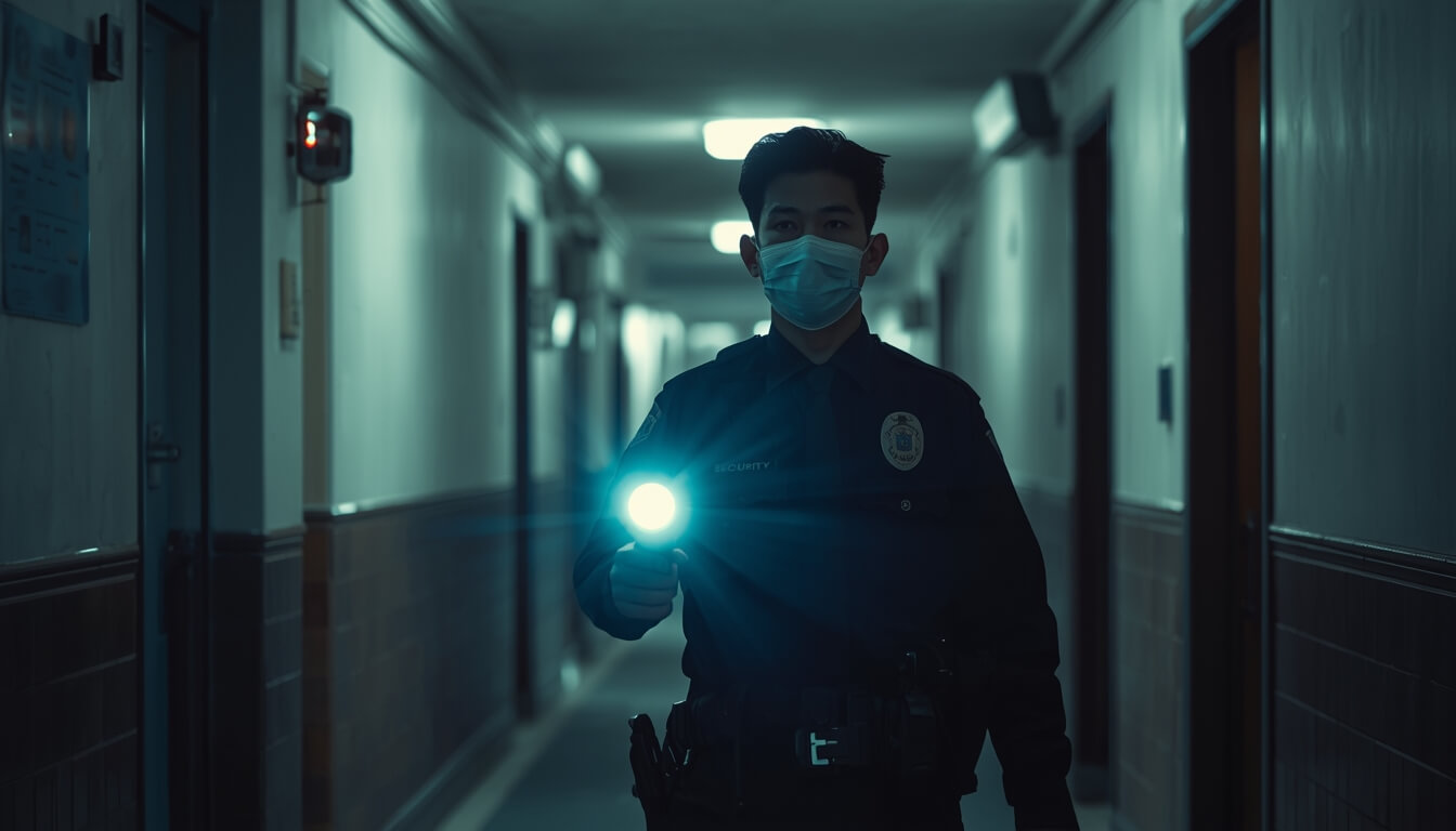 아파트 야간 경비직 순찰 업무