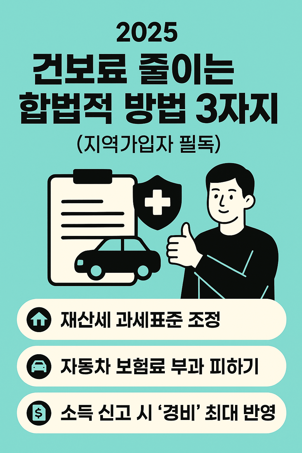 한국 건보료 줄이는 합법적 방법 3가지 (지역가입자 필독)