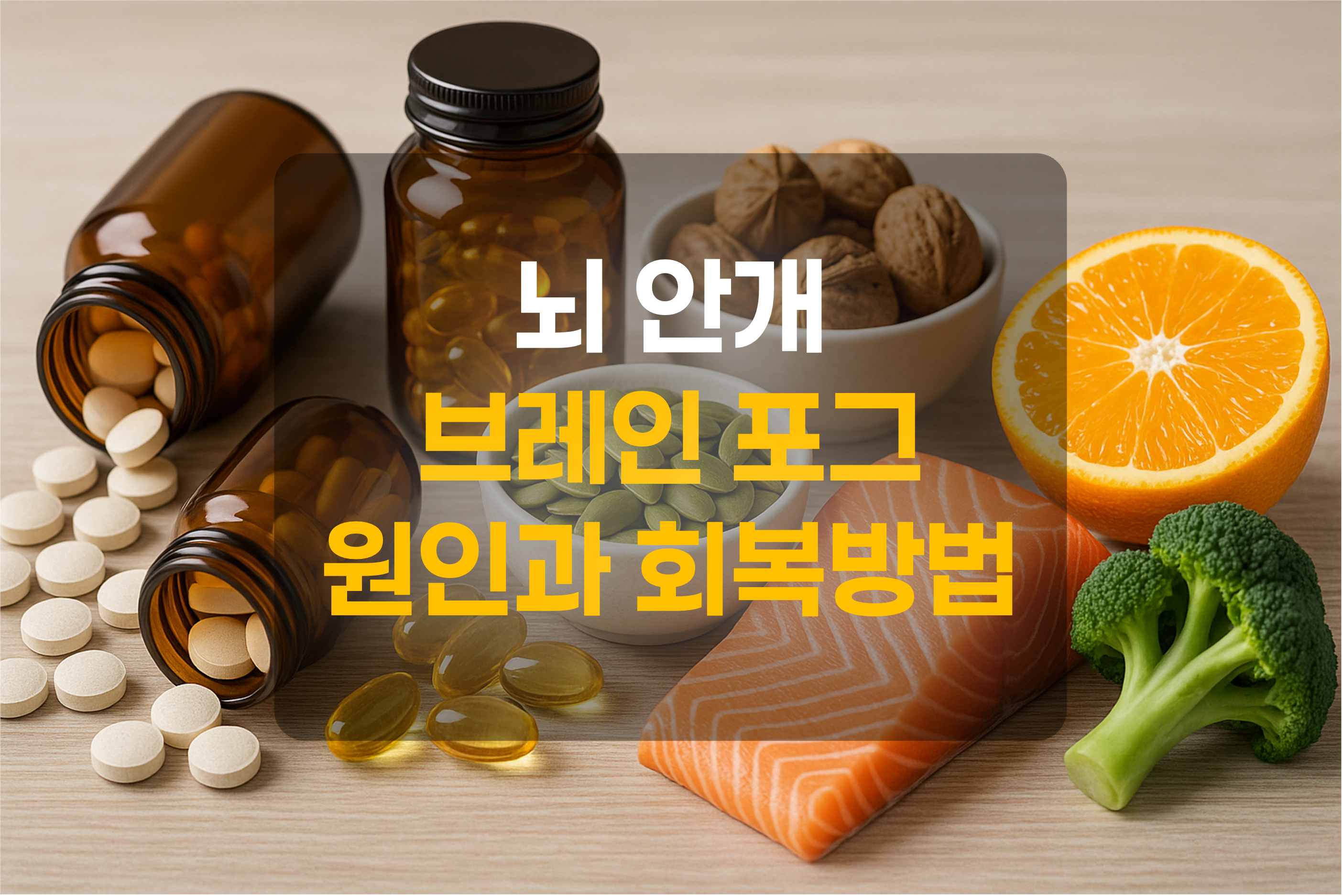 뇌건강에 좋은 음식을 표현한 그림